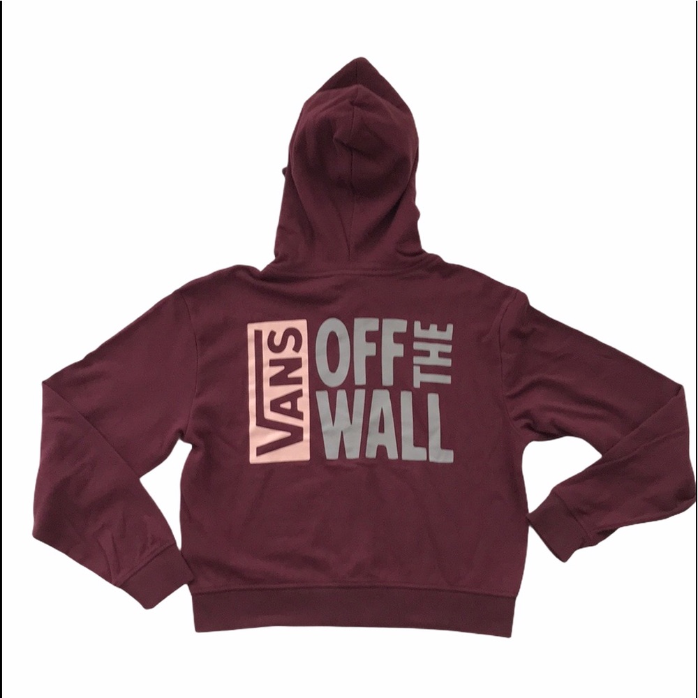 Vans hood hoodie hoody sweats sweater purple crop woman sz medium sweatshirt